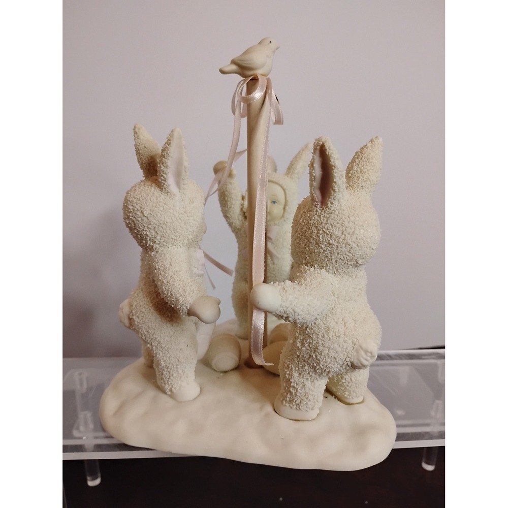 Dept 56 Snowbabies Dancing Around the Maypole Easter Bunny Figurine 6 Inch